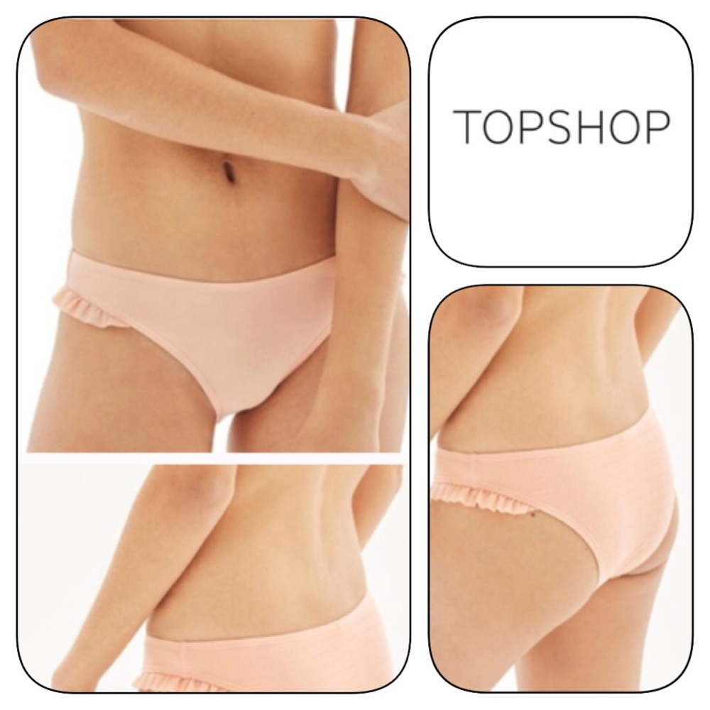 New TOPSHOP Size 6 Textured Frill Bikini Bottoms G3